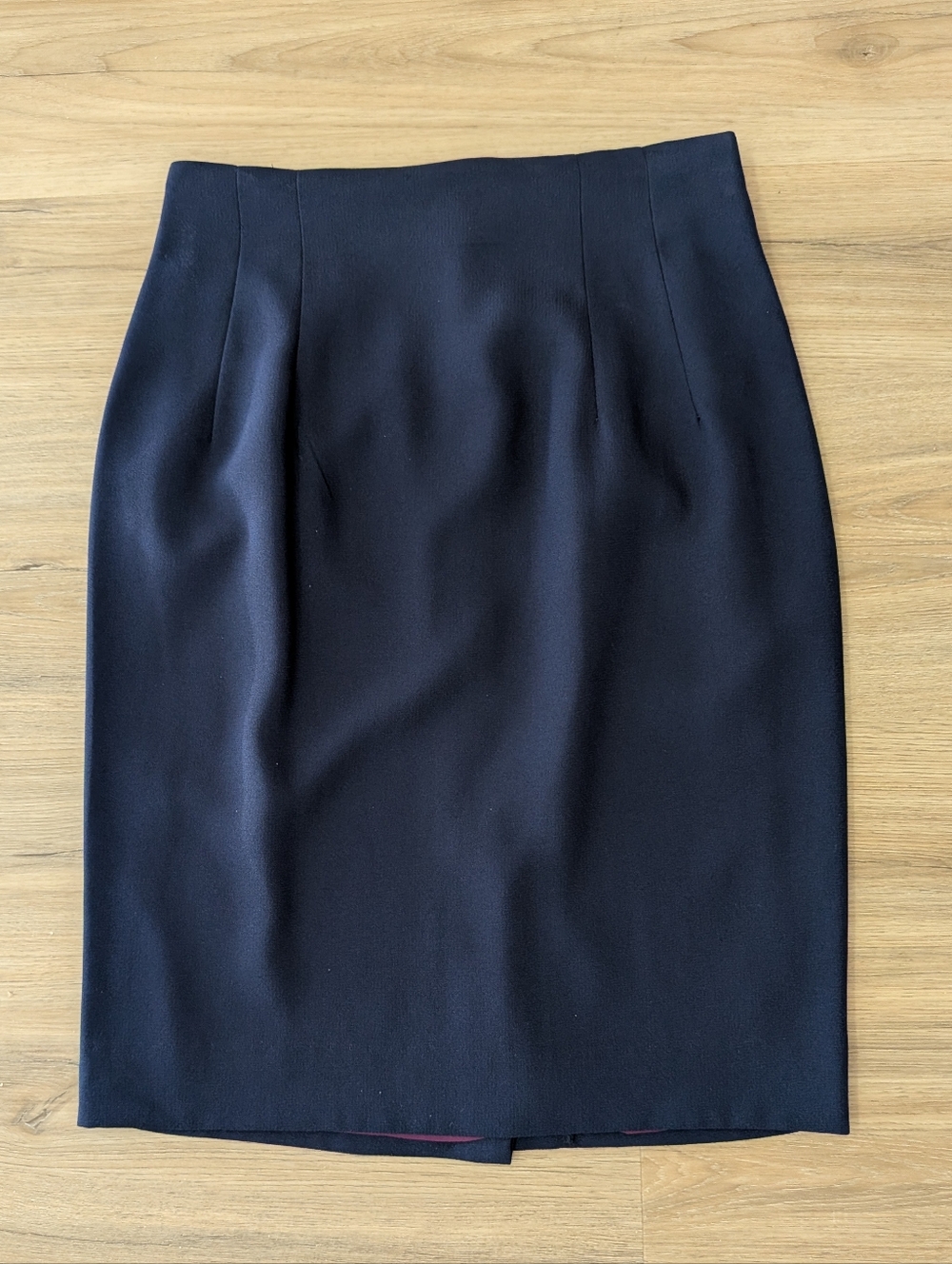 Classic Navy Pencil Knee Length Skirt - Sleek Women's Workwear